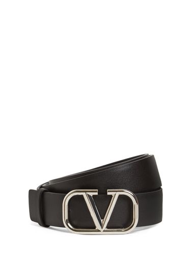 Mm Logo Leather Belt - VALENTINO GARAVANI - Modalova