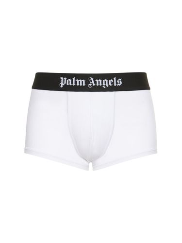 Calzoncillos Boxer De Algodón Stretch Con Logo - PALM ANGELS - Modalova