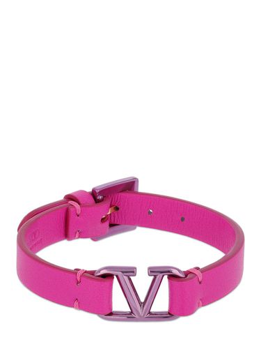 Brazalete De Piel Con Logo V - VALENTINO GARAVANI - Modalova