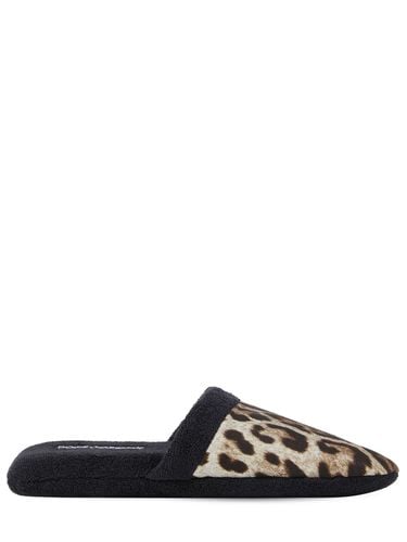 Pantuflas De Algodón De Leopardo - DOLCE & GABBANA - Modalova