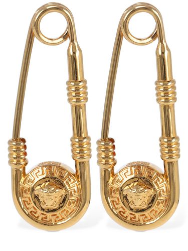 Medusa Safety Pin Earrings - VERSACE - Modalova