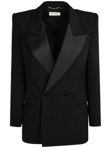 Blazer Aus Grain De Poudre - SAINT LAURENT - Modalova