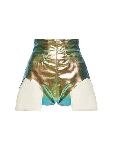 Iridescent Denim High Waist Mini Shorts - RICK OWENS - Modalova