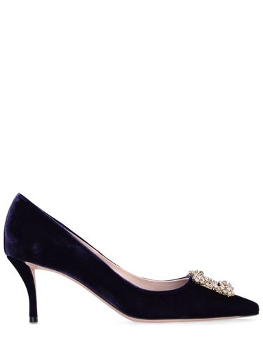 Mm Flower Strass Velvet Pumps - ROGER VIVIER - Modalova