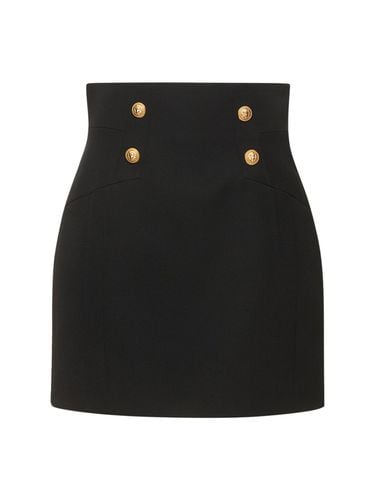 Wool Grain De Poudre Mini Skirt - BALMAIN - Modalova