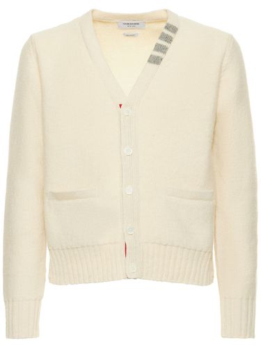 Cardigan In Lana E Mohair Al Rovescio - THOM BROWNE - Modalova