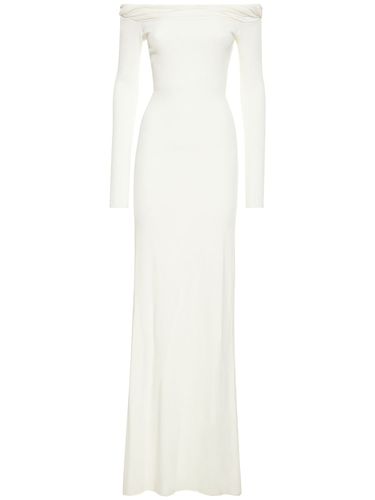 Viscose Knit Off-the-shoulder Long Dress - BLUMARINE - Modalova