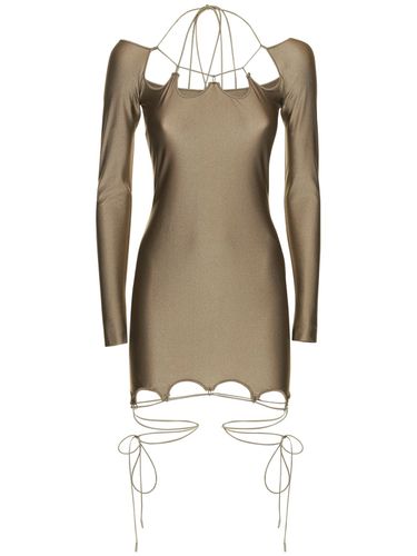 Shiny Jersey Strappy Mini Dress - THE ATTICO - Modalova