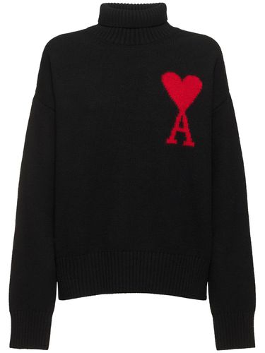 Pullover Aus Wolle Mit Logo - AMI PARIS - Modalova