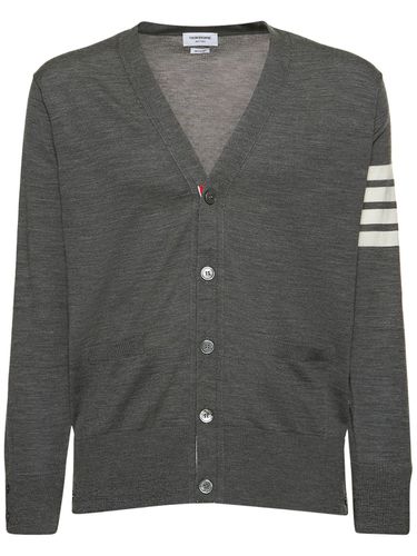 Bar Wool Fine Knit Cardigan - THOM BROWNE - Modalova