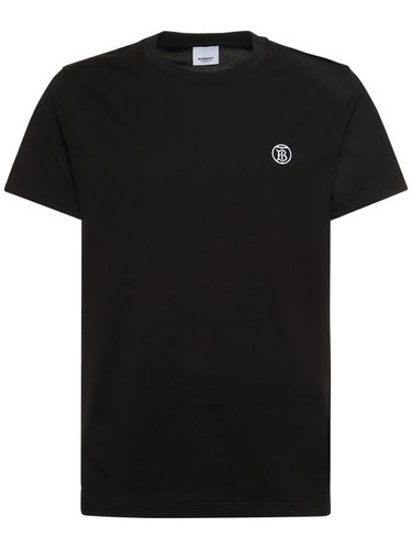 Parker Tb Logo Cotton Jersey T-shirt - BURBERRY - Modalova