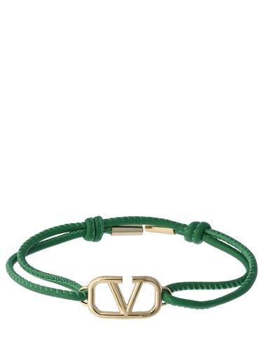 Armband Aus Leder Mit V-logo - VALENTINO GARAVANI - Modalova