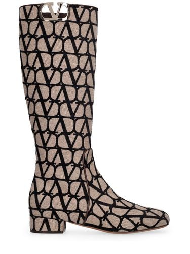 Botas Altas De Jacquard 30mm - VALENTINO GARAVANI - Modalova