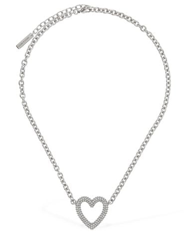 Single Crystal Heart Collar Necklace - MACH & MACH - Modalova