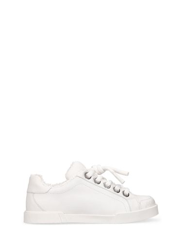 Sneakers De Piel Con Cordones - DOLCE & GABBANA - Modalova