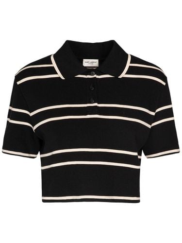 Polo Cropped In Cotone - SAINT LAURENT - Modalova