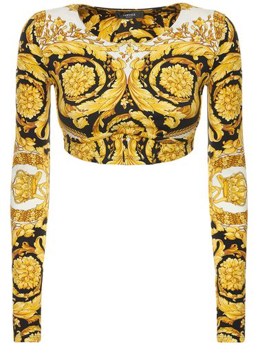 Top De Jersey De Techno Con Manga Larga - VERSACE - Modalova