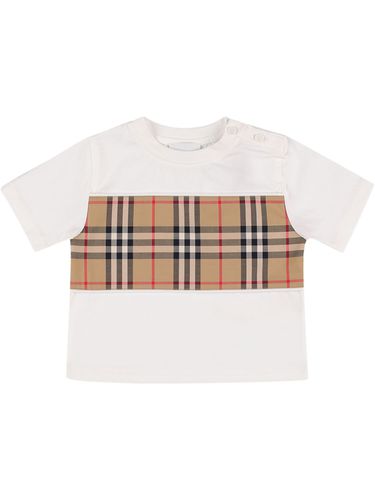 Camiseta De Jersey De Algodón Con Cuadros - BURBERRY - Modalova