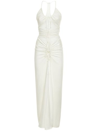 Gathered Jersey Cutout Long Dress - CHRISTOPHER ESBER - Modalova