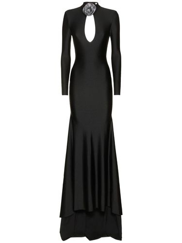 Stretch Shiny Jersey Long Dress - GIUSEPPE DI MORABITO - Modalova