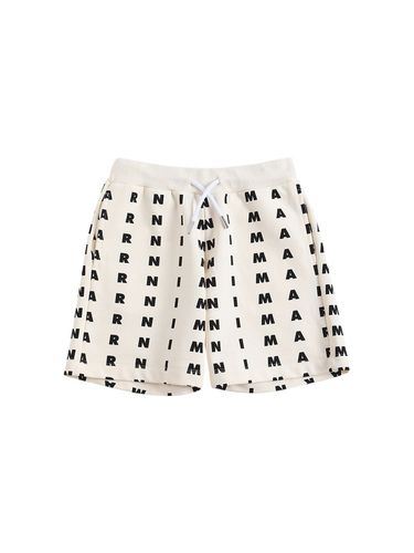 Shorts De Algodón Con Logo Estampado - MARNI JUNIOR - Modalova