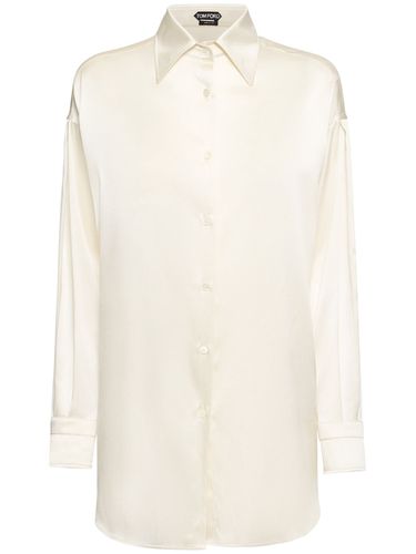 Camicia Relaxed Fit In Raso Di Seta Stretch - TOM FORD - Modalova