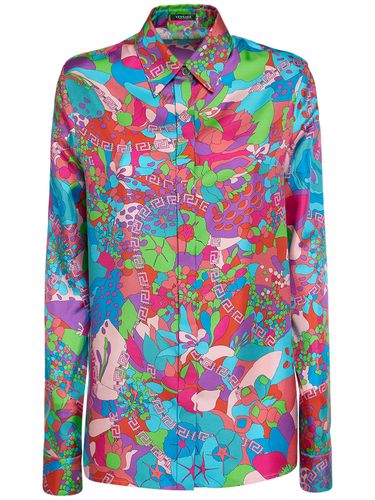 Dua Lipa Printed Silk Twill Shirt - VERSACE - Modalova