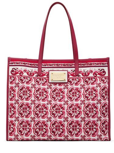 Bolso Tote Grande Azulejos De Lona - DOLCE & GABBANA - Modalova