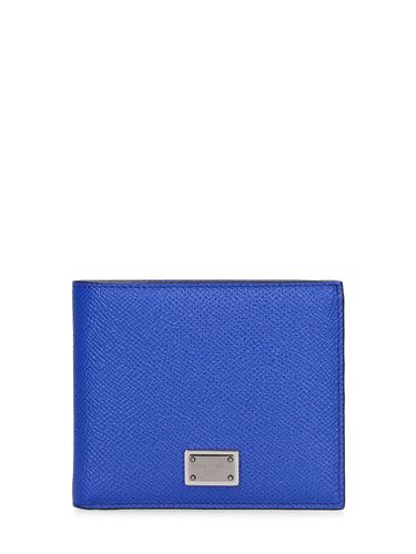 Logo Plaque Leather Wallet - DOLCE & GABBANA - Modalova