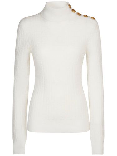 Maglia In Misto Mohair Monogram - BALMAIN - Modalova