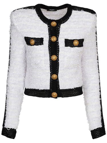 Chaqueta Corta De Punto De Tweed - BALMAIN - Modalova