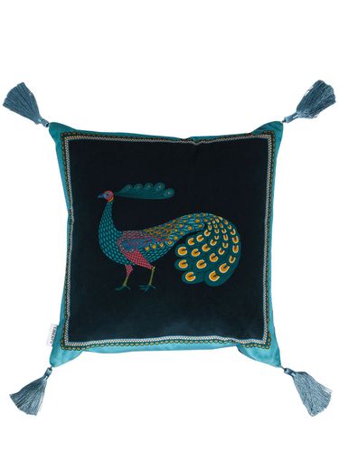 Peacock Garden Velvet Cushion - LIBERTY - Modalova