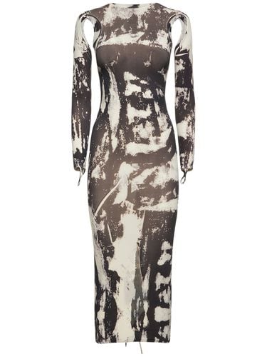 Printed Sculpting Jersey Cutout Dress - ANDREADAMO - Modalova