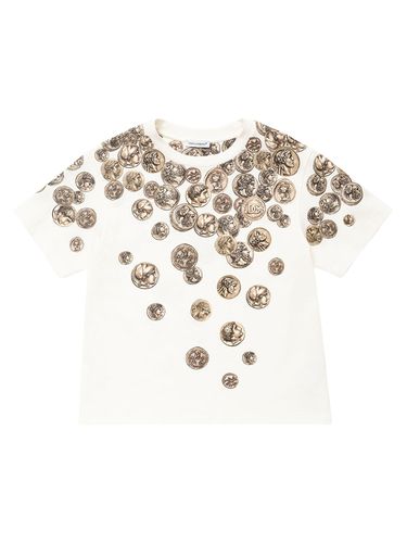 Camiseta De Jersey De Algodón Estampada - DOLCE & GABBANA - Modalova