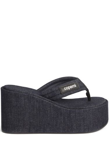 Mm Denim Branded Cotton Wedge Sandal - COPERNI - Modalova