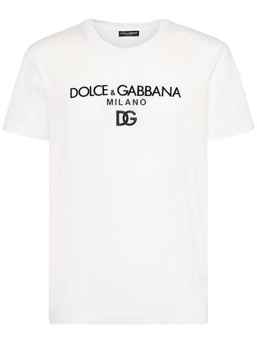 Camiseta De Algodón Con Logo - DOLCE & GABBANA - Modalova