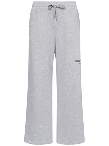 Distressed Cotton Jersey Jogging Pants - DOLCE & GABBANA - Modalova