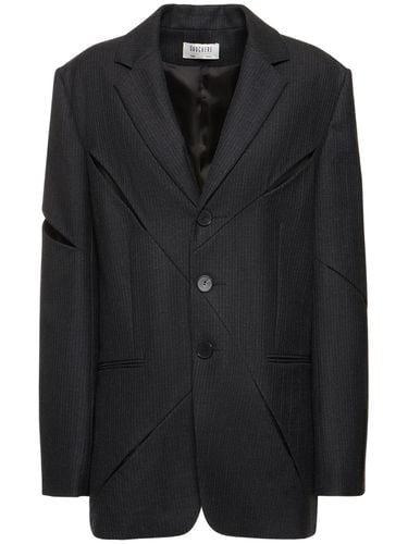 Single Breast Pinstripe Wool Jacket - GAUCHERE - Modalova