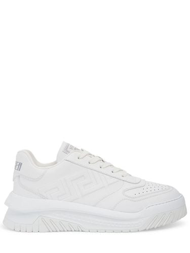 Leather Sneakers - VERSACE - Modalova