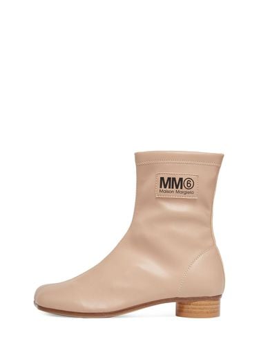 Botines De Piel Sintética Con Logo - MM6 MAISON MARGIELA - Modalova