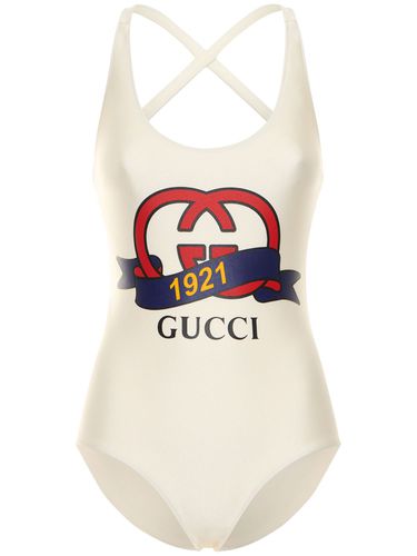 Costume Intero In Jersey Stretch Con Logo - GUCCI - Modalova