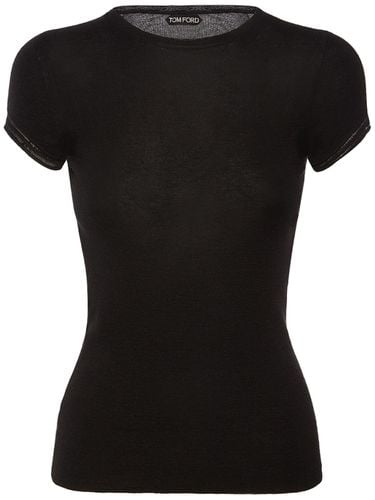 Cashmere & Silk Knit Short Sleeve Top - TOM FORD - Modalova