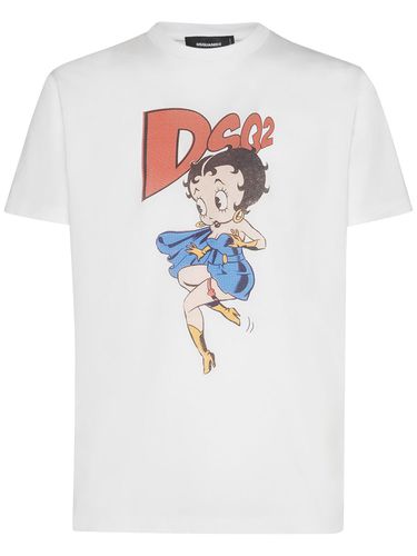 Betty Boop Printed Cotton T-shirt - DSQUARED2 - Modalova