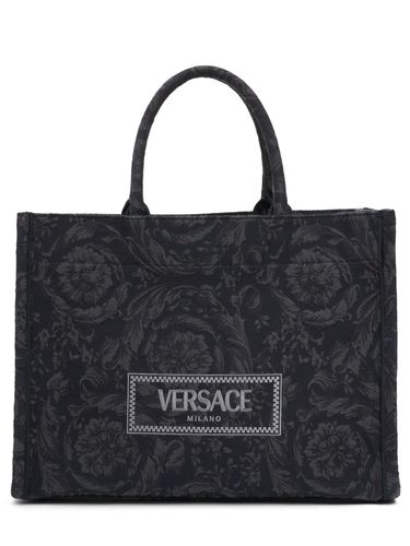 Tote Grande De Lona Jacquard - VERSACE - Modalova