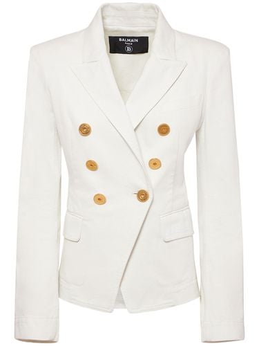 Zweireihige Denimjacke - BALMAIN - Modalova