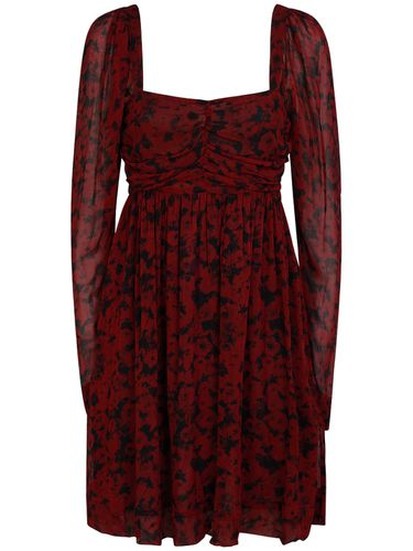 Printed Georgette Viscose Mini Dress - GANNI - Modalova