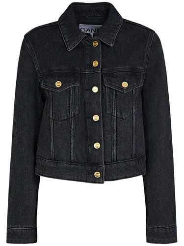 Heavy Cotton Denim Crop Jacket - GANNI - Modalova