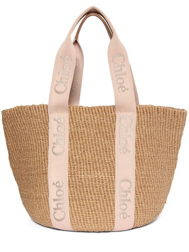 Bolso Tote Grande Woody De Rafia - CHLOÉ - Modalova