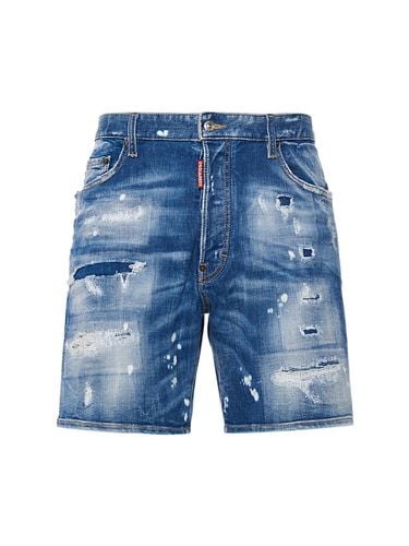 Shorts Aus Stretch-baumwolle "marine" - DSQUARED2 - Modalova