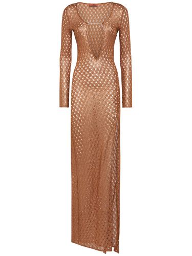 Crochet Lurex V-neck Long Dress - MISSONI - Modalova